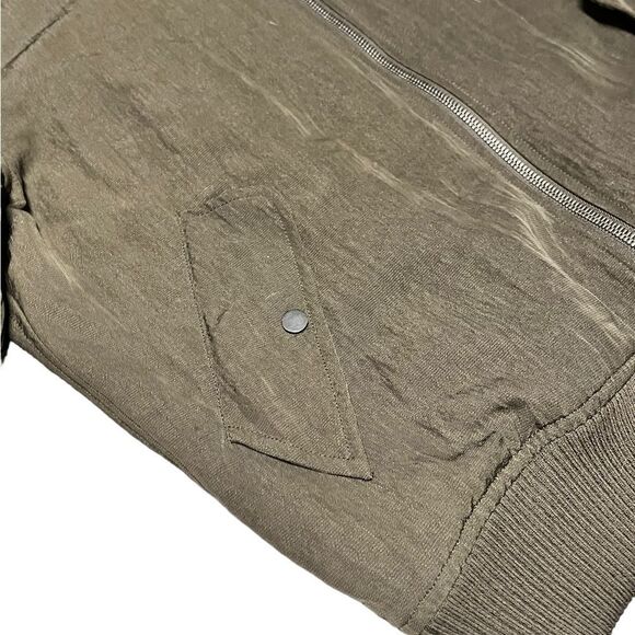Women’s HELMUT & LANG Olive green high twist nylon bomber jacket size medium - Picture 5 of 14
